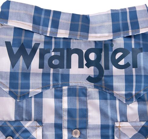 قميص Wrangler منقوش بجيب سريع للكلب - ملابس للكلاب مستوحاة من الغرب بتصميم مميز - إغلاق سهل بالإطباق (S) أزرق متعدد in Kuwait