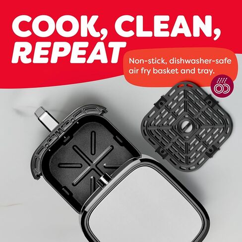 وعاء فوري 4Qt VORTEX 6 في 1 مقلاة هوائية صغيرة، خيارات برنامج مخصص، قلي بالهواء، شواء، تحميص، تجفيف، خبز، إعادة تسخين، أسود، 4 كوارت in Kuwait