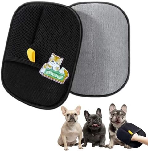 2 Packs Pet Hair Removal Tool for Cats & Dogs with Funny Cat Pins, 2025 Newly Reusable and Easy Cleaning Hair Remover, Electrostatic Pet Hair Remover for Laundry, Couch, Carpet, Car Seat in Kuwait