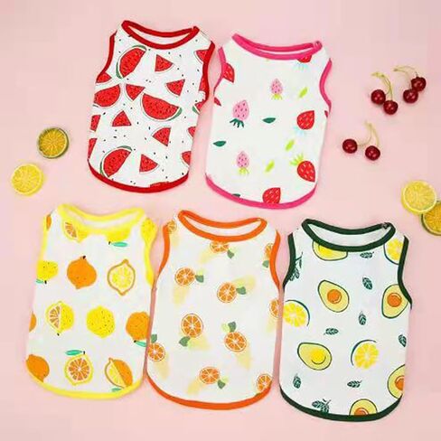 Pet Fruit Printed Puppy Clothes,Cute Pet Clothes Summer Thin Section in Saudi Arabia