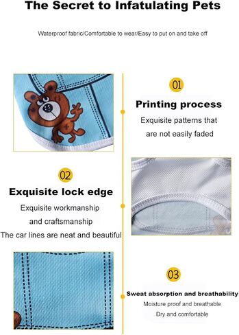 1pc Adorable Cartoon-Print Dog Vest - Breathable Mesh Pet Apparel for Spring & Summer | Suitable for Small and Medium-Sized Pets| Machine Washable,Bear Design,S,White in Saudi Arabia