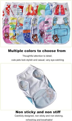 1pc Adorable Cartoon-Print Dog Vest - Breathable Mesh Pet Apparel for Spring & Summer | Suitable for Small and Medium-Sized Pets| Machine Washable,Bear Design,S,White in Saudi Arabia