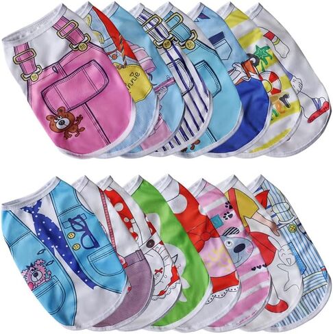 1pc Adorable Cartoon-Print Dog Vest - Breathable Mesh Pet Apparel for Spring & Summer | Suitable for Small and Medium-Sized Pets| Machine Washable,Bear Design,S,White in Saudi Arabia