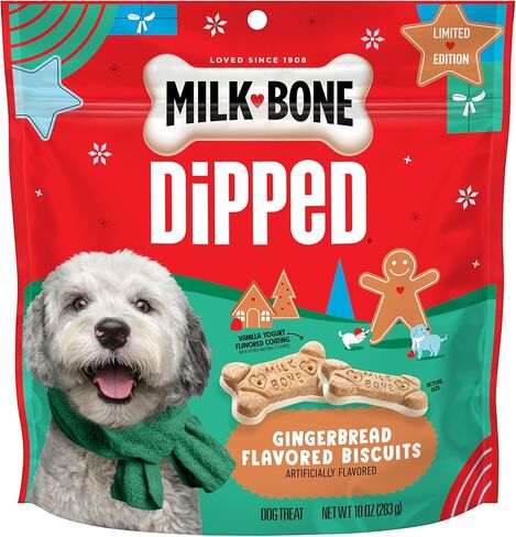 Milk-Bone Dipped Gingerbread Artificially Flavored Dog Biscuits, 10 oz Bag (Pack of 2) in Saudi Arabia