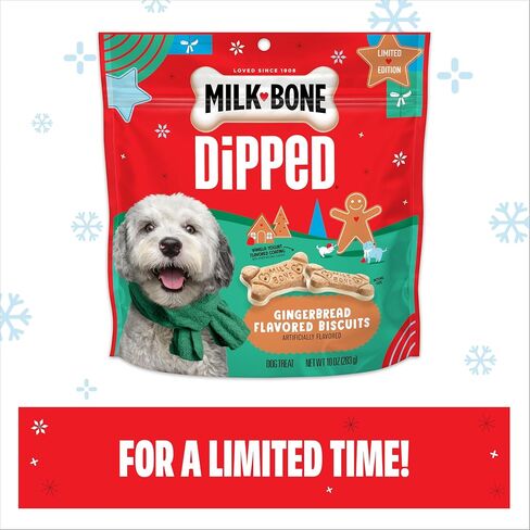 Milk-Bone Dipped Gingerbread Artificially Flavored Dog Biscuits, 10 oz Bag (Pack of 2) in Saudi Arabia