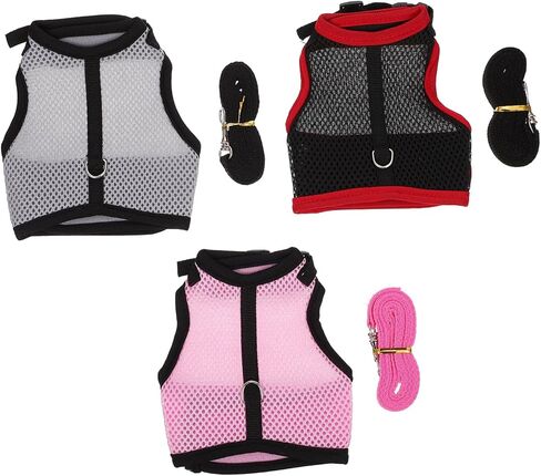 3 Sets Small Pet Rabbit Vest Leash with Comfortable Harness Strap for Bunnies Guinea Pigs Ferrets Easy to Wear Chest Strap for Outdoor Walking and Photos in Saudi Arabia