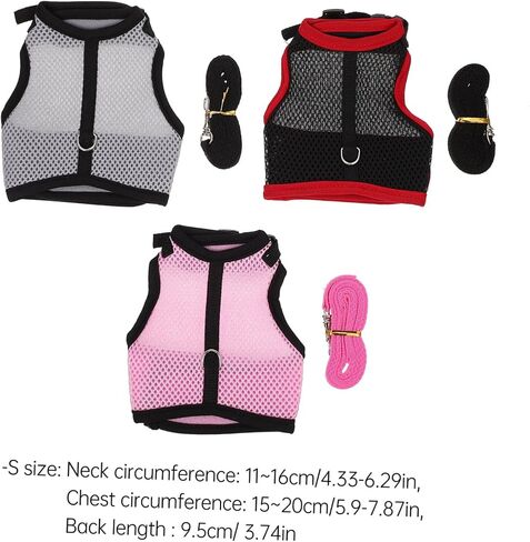 3 Sets Small Pet Rabbit Vest Leash with Comfortable Harness Strap for Bunnies Guinea Pigs Ferrets Easy to Wear Chest Strap for Outdoor Walking and Photos in Saudi Arabia