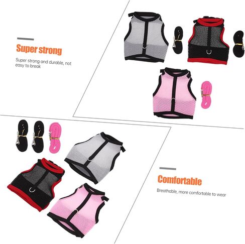 3 Sets Small Pet Rabbit Vest Leash with Comfortable Harness Strap for Bunnies Guinea Pigs Ferrets Easy to Wear Chest Strap for Outdoor Walking and Photos in Saudi Arabia