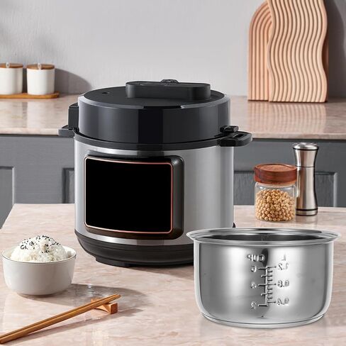 STOBAZA Rice Cooker Stainless Steel Inner Pot Replacement, Non-Stick Rice Cooker Inner Pot for Kitchen Pressure Cookware Accessory - 3L Capacity in Saudi Arabia
