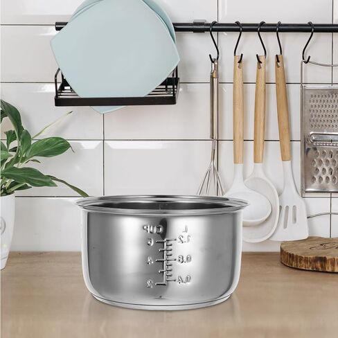 STOBAZA Rice Cooker Stainless Steel Inner Pot Replacement, Non-Stick Rice Cooker Inner Pot for Kitchen Pressure Cookware Accessory - 3L Capacity in Saudi Arabia