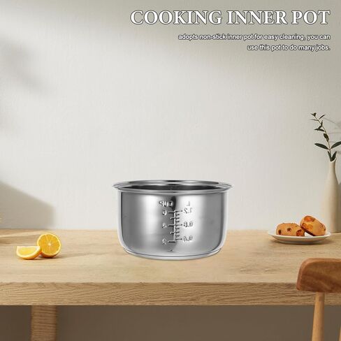 STOBAZA Rice Cooker Stainless Steel Inner Pot Replacement, Non-Stick Rice Cooker Inner Pot for Kitchen Pressure Cookware Accessory - 3L Capacity in Saudi Arabia