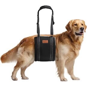 Dog Lift Harness for Large Dogs, Adjustable Comfortable Dog Sling with Handle, Knee & Rear Leg Support for Torn ACL Rehabilitation, Weak Rear Legs, Helps Senior, Disabled Canines(Black,L) in Saudi Arabia