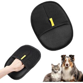 Pet Hair Remover Gloves for Cats & Dogs, Electrostatic Pet Hair Removal Gloves Brush for Pets Hair, Upgraded Animal Fur Removal Tool (Black, 1Pcs) in Saudi Arabia