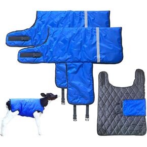 2 حزمة من بطانية العجل، معطف الماعز، بطانية الحصان، ملابس العجل الدافئة السميكة، ملابس العجل الدافئة، ملابس العجل الباردة، ملابس العجل الدافئة، بطانية الحصان للماشية الخضراء in Kuwait