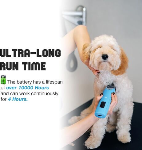 Professional Dog Clippers for Grooming - 2 Speed Detachable Blade Pet Grooming Kit for Thick Curly Matted Coats - Low Noise Heavy Duty Cordless Hair Trimmer for Animal in Saudi Arabia