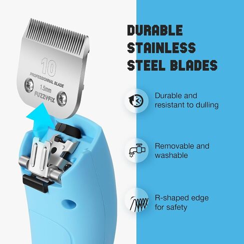 Professional Dog Clippers for Grooming - 2 Speed Detachable Blade Pet Grooming Kit for Thick Curly Matted Coats - Low Noise Heavy Duty Cordless Hair Trimmer for Animal in Saudi Arabia