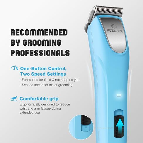 Professional Dog Clippers for Grooming - 2 Speed Detachable Blade Pet Grooming Kit for Thick Curly Matted Coats - Low Noise Heavy Duty Cordless Hair Trimmer for Animal in Saudi Arabia