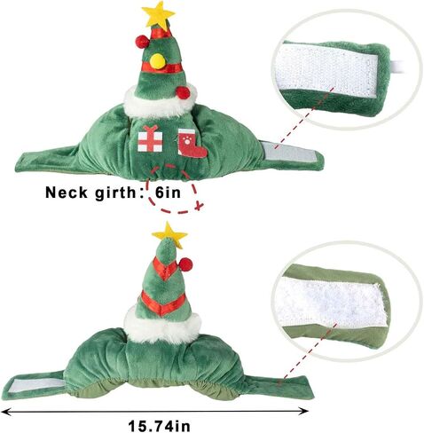 Christmas Tree Hat for Cat Pet, Headband Christmas Cat Hat with Star and Pompoms for Xmas Cosplay Costume Kitten Puppy Party Dress Up Accessories, Cosplay Party Clothing for Small Cat Dog in Saudi Arabia