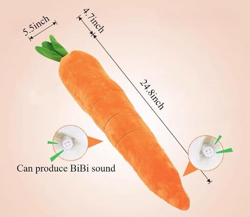 Giant 29.5'' Anxiety Relief Carrot Plush for Dogs - Squeaker Inside Interactive Chew Toy with Hypoallergenic Filling | Oeko-TEX Certified Boredom Buster & Cuddle Companion in Kuwait