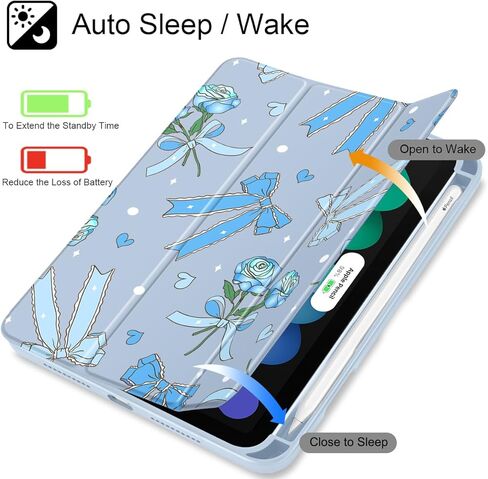 حالة Tuiklol Clear لـ iPad Mini 7 (A17 Pro 7th Generation) 2024 / iPad Mini 6 (الجيل السادس) 2021 8.3 بوصة ، حامل قلم رصاص مدمج غطاء شفاف شفاف. in Kuwait