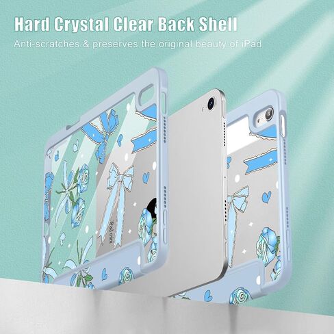 حالة Tuiklol Clear لـ iPad Mini 7 (A17 Pro 7th Generation) 2024 / iPad Mini 6 (الجيل السادس) 2021 8.3 بوصة ، حامل قلم رصاص مدمج غطاء شفاف شفاف. in Kuwait