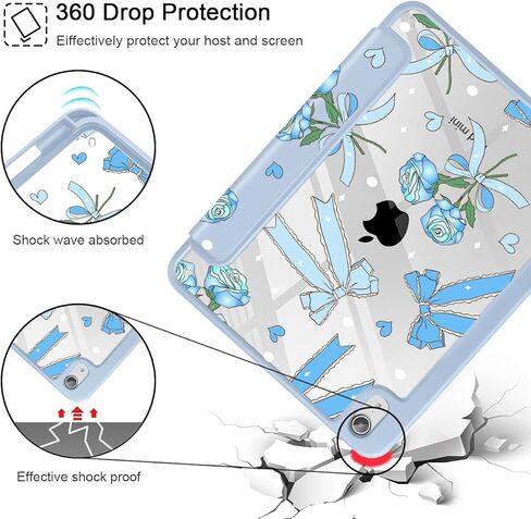 حالة Tuiklol Clear لـ iPad Mini 7 (A17 Pro 7th Generation) 2024 / iPad Mini 6 (الجيل السادس) 2021 8.3 بوصة ، حامل قلم رصاص مدمج غطاء شفاف شفاف. in Kuwait
