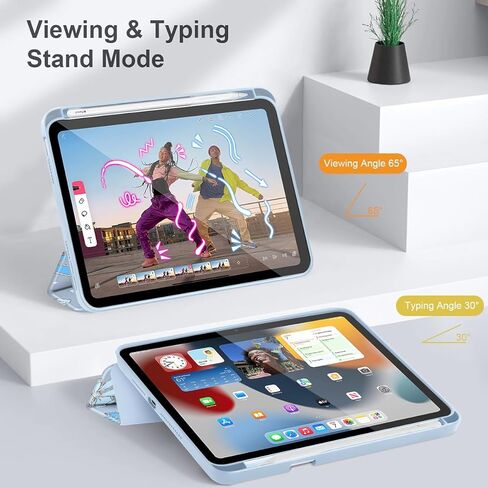 حالة Tuiklol Clear لـ iPad Mini 7 (A17 Pro 7th Generation) 2024 / iPad Mini 6 (الجيل السادس) 2021 8.3 بوصة ، حامل قلم رصاص مدمج غطاء شفاف شفاف. in Kuwait