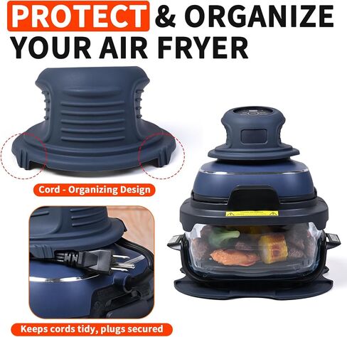 Air Fryer Silicone Lid Cover for Ninja Crispi, Hot Pads Potholders for Ninja Crispi Airfryer Accessories,Glass Air Fryer Cooking System Stand, Kitchen Aid (Dark Gray) in Saudi Arabia