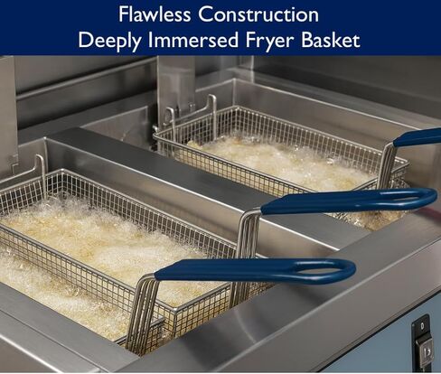 Deep Fryer Basket | 2 Pack | Commercial Grade | 13" x 6.5" x 6" | Nickel Plated Iron | Professional Kitchen Fry Basket | Perfect for Heavy Duty Restaurant Use in Saudi Arabia