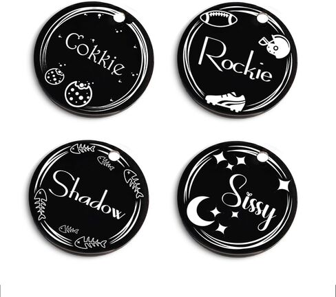 Super Customizable Pet Tags ID for Cats & Dogs | Cat tag: Durable Stainless Steel. Custom Engraved Dog Tags for Collars, Harnesses & Leashes | Many Fonts & Design (Champagne, Round) in Saudi Arabia