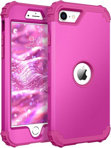 حافظة BENTOBEN لهاتف iPhone SE 2022 وحافظة iPhone SE 2020، شديدة التحمل 3 في 1، هيكل كامل متين ومقاوم للصدمات، حافظة مطاطية ناعمة من البولي كربونات الناعم لهاتف iPhone SE 3rd/2nd Gen، أرجواني فاتح/لافندر in Kuwait