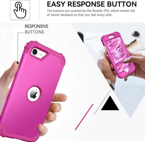 حافظة BENTOBEN لهاتف iPhone SE 2022 وحافظة iPhone SE 2020، شديدة التحمل 3 في 1، هيكل كامل متين ومقاوم للصدمات، حافظة مطاطية ناعمة من البولي كربونات الناعم لهاتف iPhone SE 3rd/2nd Gen، أرجواني فاتح/لافندر in Kuwait
