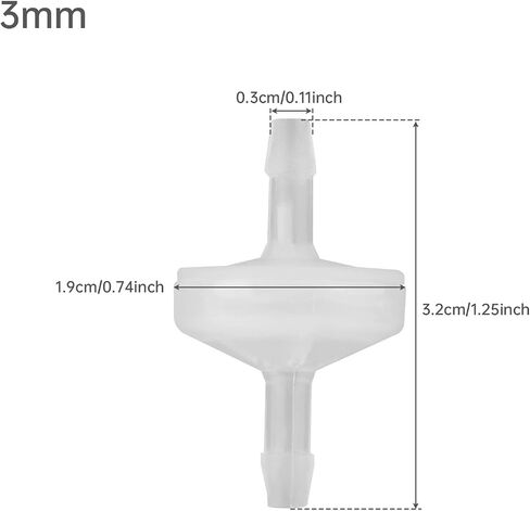 10 pcs 1/8 inch(3mm) Hose Barb Plastic Check Valve, Vacuum Aquarium Pump Air Check Valve One Way Barb Hose Inline Non Return (1/8 inch) in Kuwait