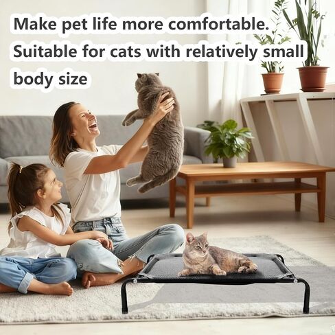 Elevated Cat Hammock Bed, Pet Hammock Bed Easy Assembly with Removable Washable Mesh, Suitable for Young Cats and Dogs in Saudi Arabia
