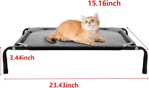 Elevated Cat Hammock Bed, Pet Hammock Bed Easy Assembly with Removable Washable Mesh, Suitable for Young Cats and Dogs in Saudi Arabia