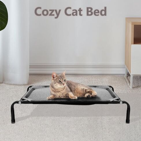 Elevated Cat Hammock Bed, Pet Hammock Bed Easy Assembly with Removable Washable Mesh, Suitable for Young Cats and Dogs in Saudi Arabia