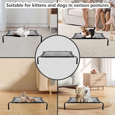 Elevated Cat Hammock Bed, Pet Hammock Bed Easy Assembly with Removable Washable Mesh, Suitable for Young Cats and Dogs in Saudi Arabia