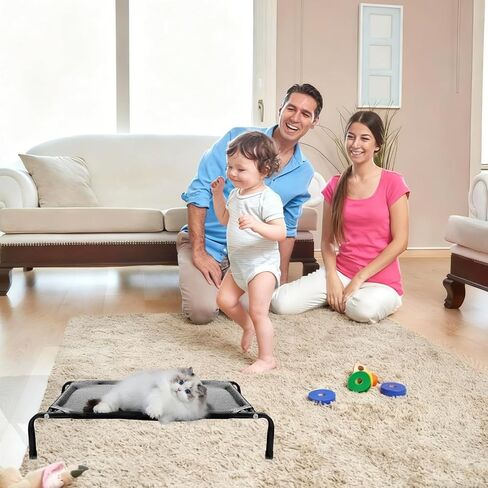 Elevated Cat Hammock Bed, Pet Hammock Bed Easy Assembly with Removable Washable Mesh, Suitable for Young Cats and Dogs in Saudi Arabia