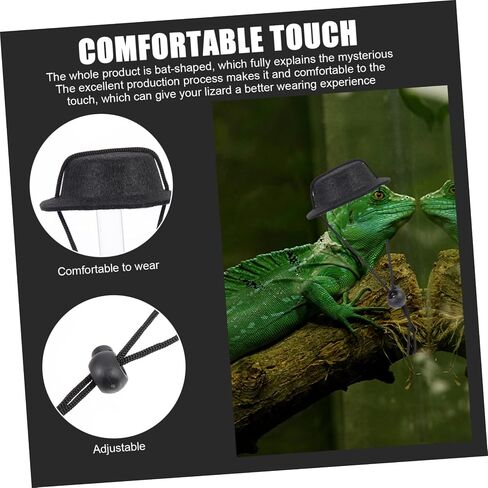 VICASKY Adjustable Lizard Harness Leash with Birthday Hat Portable Reptile Walking Leash for Bearded Dragon Comfortable Outdoor Pet Harness Cosplay Costume Kit in Saudi Arabia