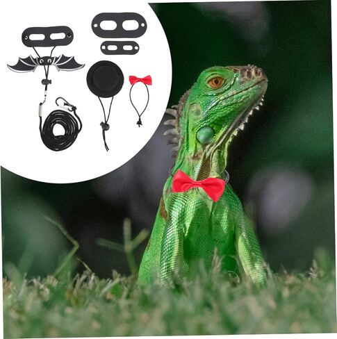VICASKY Adjustable Lizard Harness Leash with Birthday Hat Portable Reptile Walking Leash for Bearded Dragon Comfortable Outdoor Pet Harness Cosplay Costume Kit in Saudi Arabia