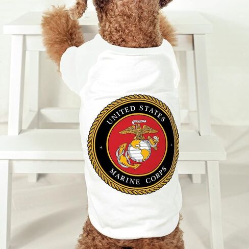 Marine Support Unit Dog Tank Top with Tactical Bulldog Emblem, Patriotic Military Support Dog Shirt for Marine Families & Veterans – White (Large) in Saudi Arabia