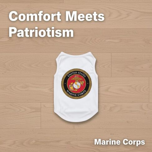 Marine Support Unit Dog Tank Top with Tactical Bulldog Emblem, Patriotic Military Support Dog Shirt for Marine Families & Veterans – White (Large) in Saudi Arabia