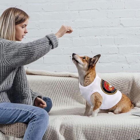 Marine Support Unit Dog Tank Top with Tactical Bulldog Emblem, Patriotic Military Support Dog Shirt for Marine Families & Veterans – White (Large) in Saudi Arabia