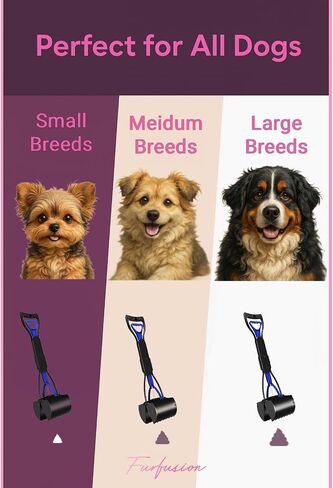 Poop Scooper for Dogs with 300 Bags & Dispenser - 32" Long Handle Heavy Duty Dog Poop Scooper - Portable Waste Jaw Rake for Grass & Gravel - No Bending Pet Waste Remover in Saudi Arabia