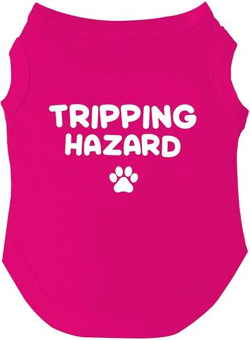 Tripping Hazard Dog Tee Shirt | Sleeveless Breeds | Tiny Dog | Funny |Red, Small 1353 in Saudi Arabia