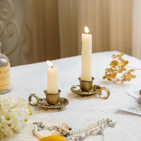 مجموعة حاملات شموع صغيرة من NIKKY HOME مكونة من 2، شمعدان معدني ريفي لقطع الطاولة المركزية، ديكور الزفاف وحفلات العشاء، أزرق in Saudi Arabia