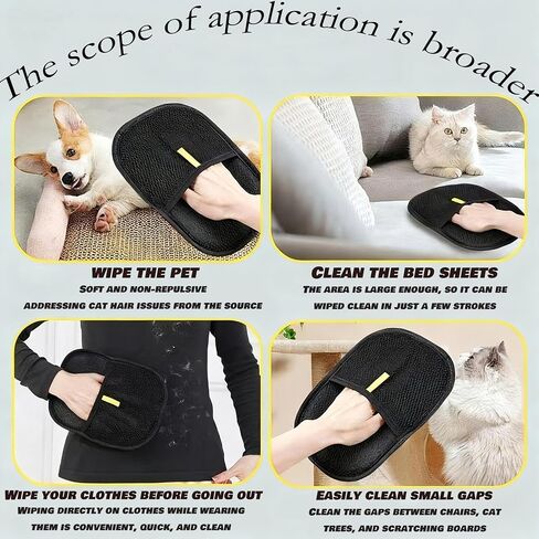 Pet Hair Removal Gloves, Grooming and Fur Removal Tool for Cats and Dogs, 2-Pack in Saudi Arabia