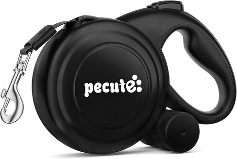 Pecute 32ft Retractable Dog Leash with Reflective Strips, One-Button Control & Sturdiness Nylon Material, Long Leash Retractable with Poop Bag Holder for Medium Large Dog in Kuwait