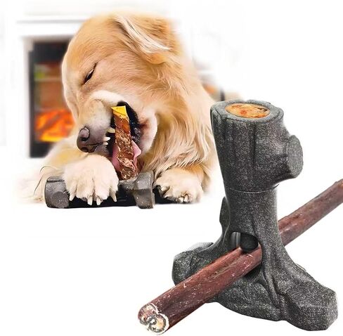 Bully Stick Holder & Frozen Snack Toy 2-in-1 for Large Aggressive Chewers, Durable Dog Chew Toy Reduces Anxiety & Prevents Choking, BPA-Free in Saudi Arabia
