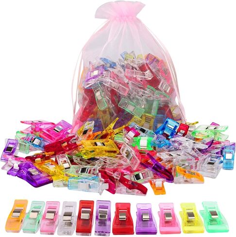 Quilting Clips and Sewing Fabric Clips,Pack of 100,80 Small +20 Middle Quilt Clips Perfect for Sewing Binding,Crafts,Paper Work and Hanging Little Things in Saudi Arabia